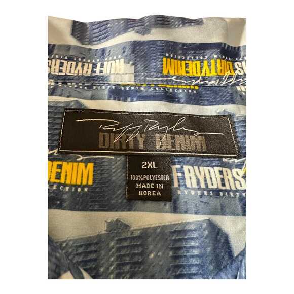 Vintage All Over Print Ruff Ryders‎ Faded Button Down Shirt 2XL DMX Bronx - Picture 3 of 5